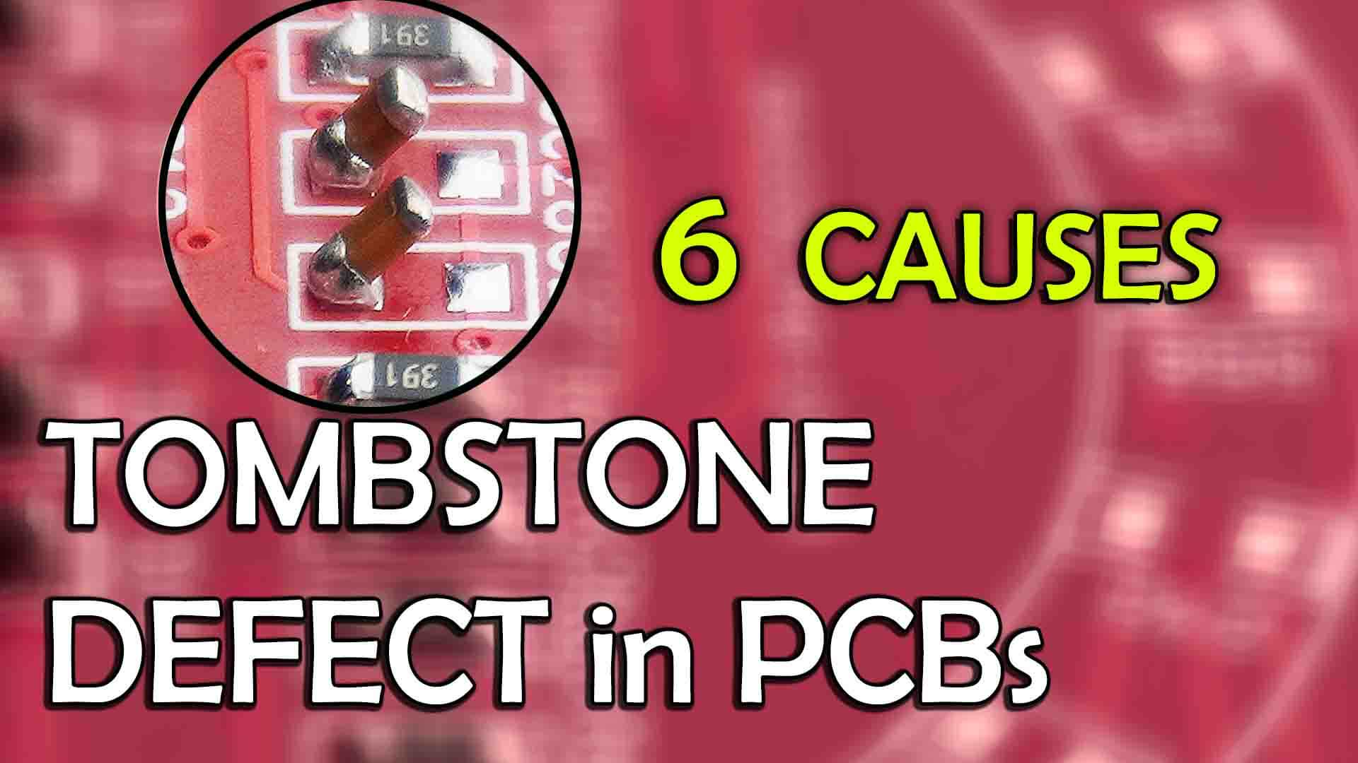 Tombstone effect defect with SMD components in electronic PCB