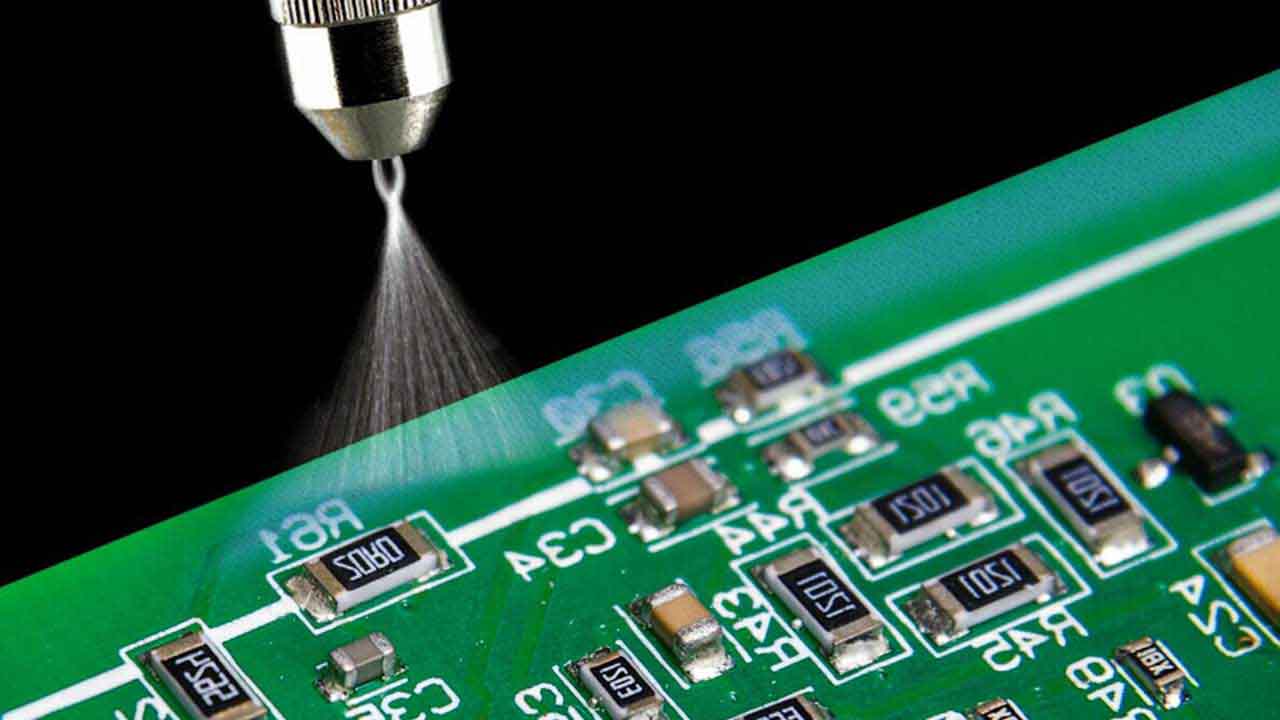Applying protective moisture coating to the printed circuit board